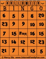 Printable Halloween Bingo Player Card